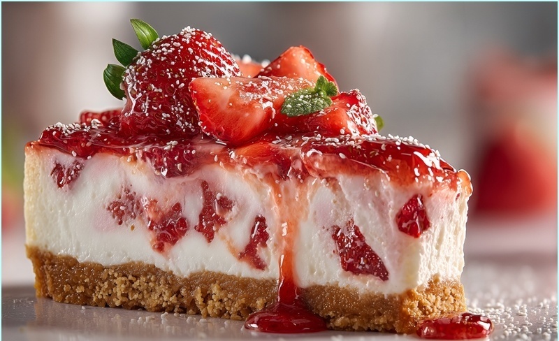 Cheesecake φράουλα χωρίς ψήσιμο: Το πιο εύκολο και δροσερό γλυκό ψυγείου