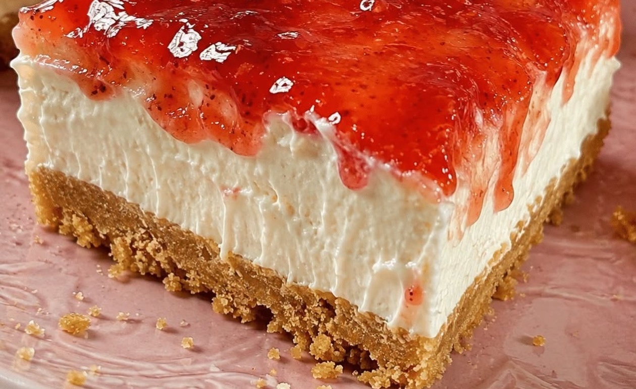 Cheesecake φράουλα που λιώνει στο στόμα – Η αφράτη κρέμα του είναι το μυστικό που το κάνει ακαταμάχητο!
