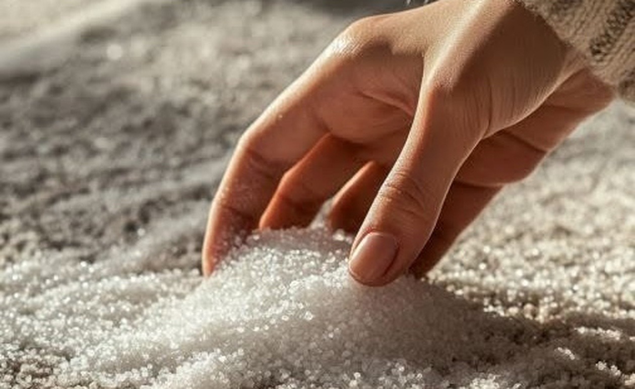 Ρίξτε αλάτι στο χαλί και δείτε τη διαφορά: Το απλό κόλπο που βοηθά στον καθαρισμό και την εξουδετέρωση των οσμών